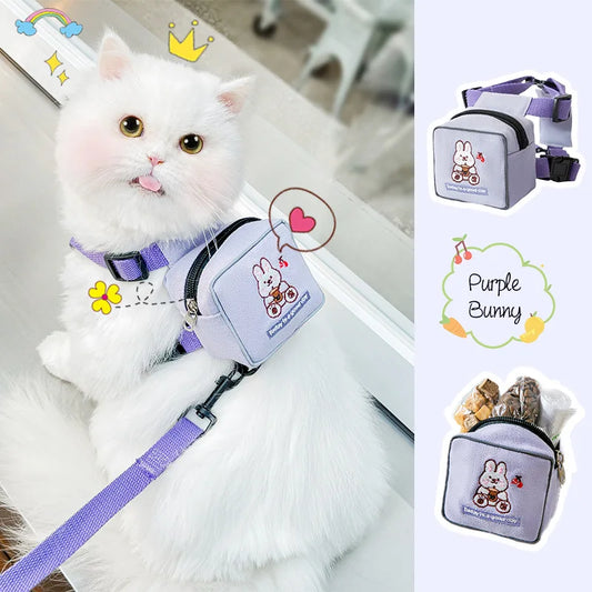 lumpets Cute cat Harness with Backpack